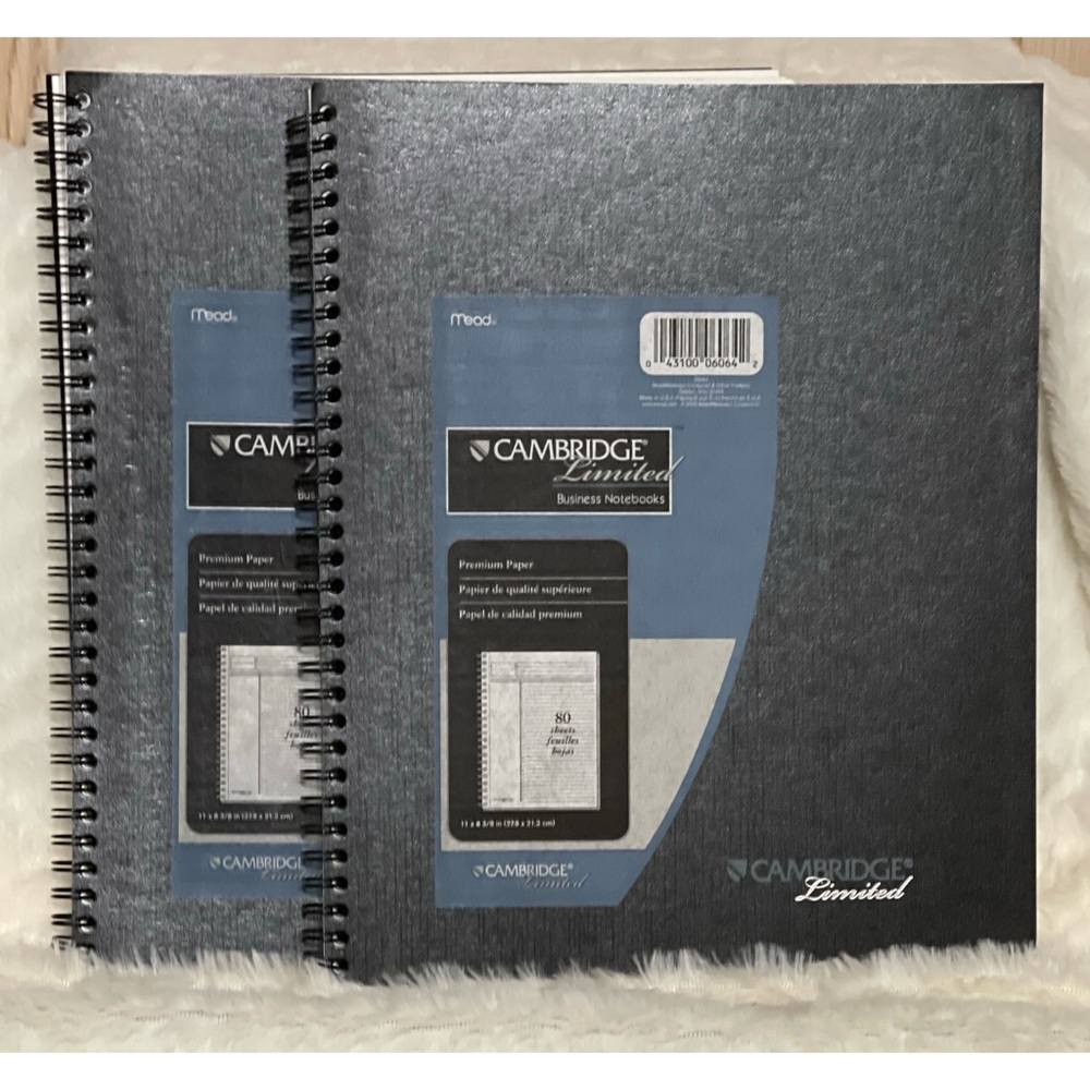 NEW Lot of 2 Cambridge Limited Business Notebooks Premium Paper 11 x 8-3/8